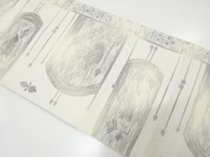 花更紗模様織り出し　名古屋帯